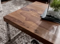 Massiver Couchtisch 120cm Wohnzimmertisch Holz Tisch Massiv Beistelltisch