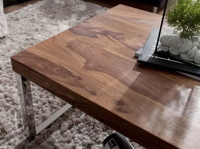 Massiver Couchtisch 120cm Wohnzimmertisch Holz Tisch Massiv Beistelltisch