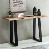 Massiver Konsolentisch GAYA 120 x 45cm Schreibtisch Baumkante Tisch Massiv Holz