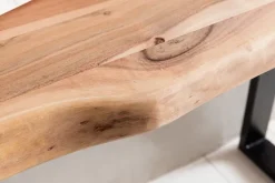 Massiver Konsolentisch GAYA 120 x 45cm Schreibtisch Baumkante Tisch Massiv Holz