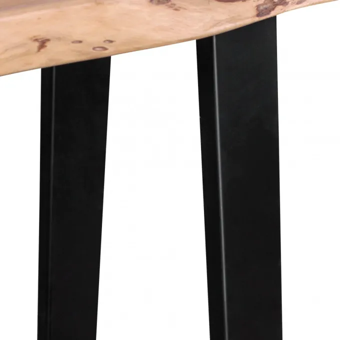 Massiver Konsolentisch GAYA 120 x 45cm Schreibtisch Baumkante Tisch Massiv Holz