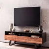 Massive TV-Board Kommode 140cm Akazie Massivholz Baumkante Lowboard Fernsehschrank