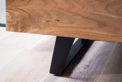 Massive TV-Board Kommode 140cm Akazie Massivholz Baumkante Lowboard Fernsehschrank