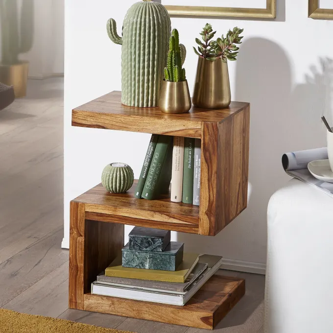 Massivholz Beistelltisch S Cube Design Couchtisch Massiv Holz Modern Regal
