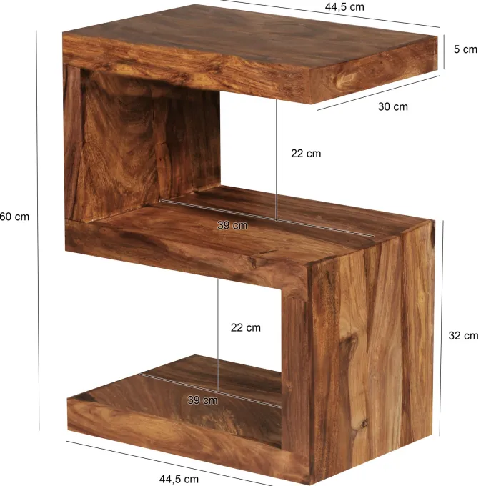 Massivholz Beistelltisch S Cube Design Couchtisch Massiv Holz Modern Regal