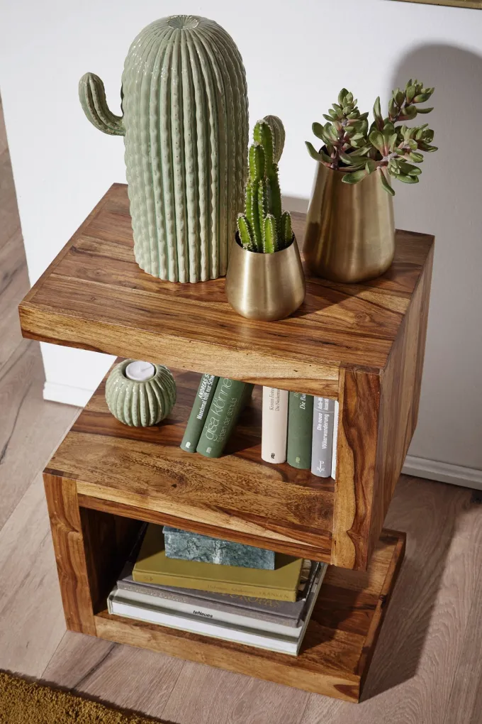 Massivholz Beistelltisch S Cube Design Couchtisch Massiv Holz Modern Regal