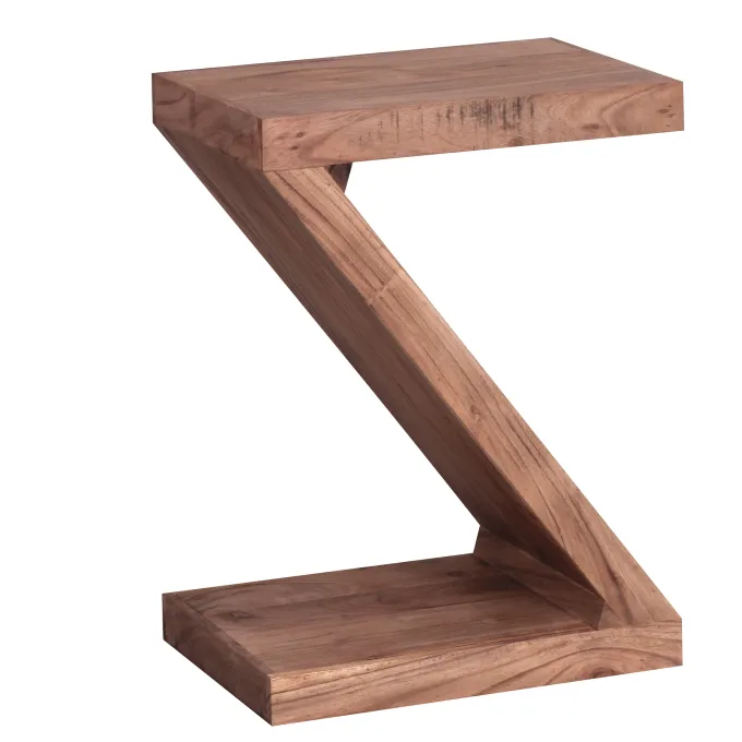 Massivholz Beistelltisch Z Cube 44x30x59 cm Couchtisch Regal