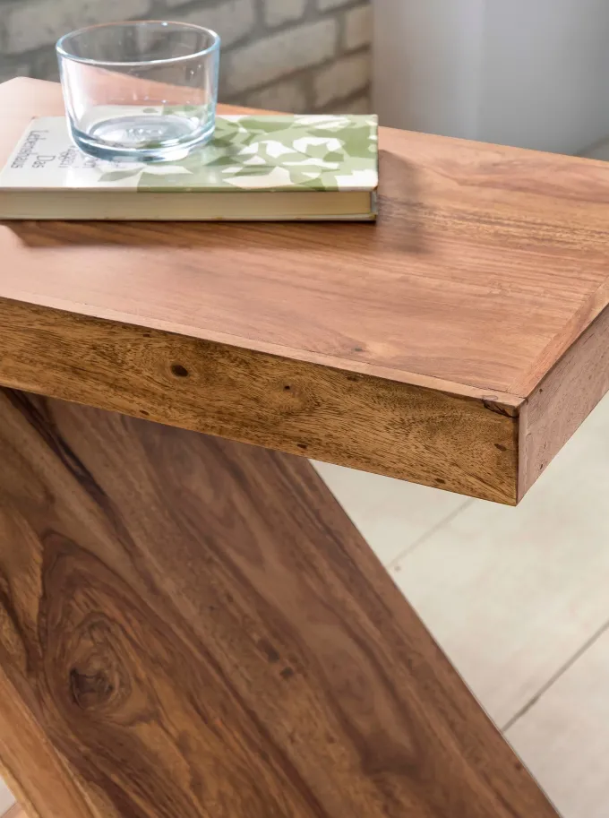 Massivholz Beistelltisch Z Cube 44x30x59 cm Couchtisch Regal