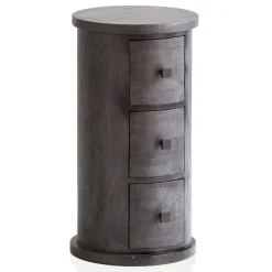 Massivholz Kommode mit Schubladen aus Mango Holz Schubladenkommode rund Schwarz