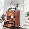 Massivholz Schuhschrank 90cm Sheesham Schuhkipper Schuhkommode für Garderobe Flur Schuhregal