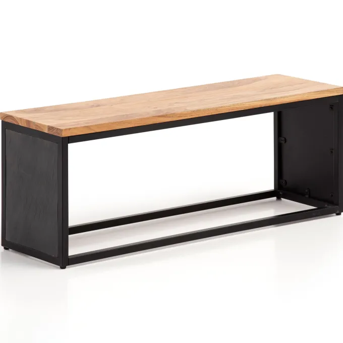 Massivholz Sitzbank 120 cm Akazie - Design Bank - Garderobenbank - Bettbank