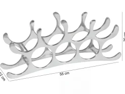Modernes Weinregal 55cm Alu silber für 9 Flaschen Flaschenhalter Flaschenregal