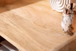 Nachtkonsole Massivholz Rattan Nachttisch Schublade Ablage Nachtkästchen BOHO