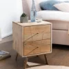 Nachtkonsole Massivholz 2 Schubladen Nachttisch Boxspringbetten Nachtkästchen