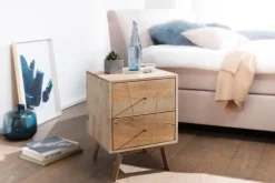 Nachtkonsole Massivholz 2 Schubladen Nachttisch Boxspringbetten Nachtkästchen