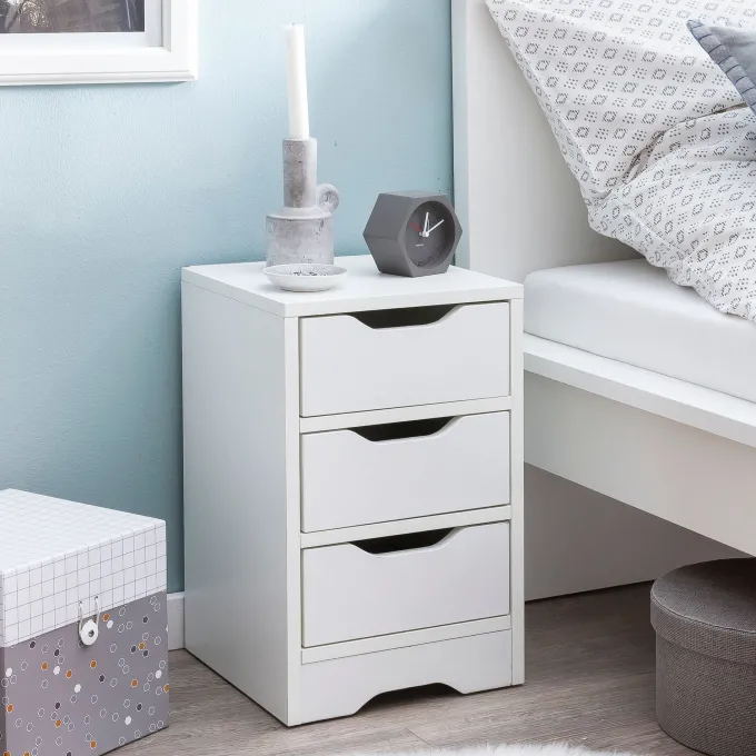 Nachtkonsole Nachtkommode Nachtschrank Nachttisch Nachtkästchen 3 Schubladen