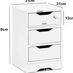 Nachtkonsole Nachtkommode Nachtschrank Nachttisch Nachtkästchen 3 Schubladen