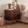 Nachttisch Akazie Massivholz 2 Schubladen Nachtkommode Nachtkästchen Boxspring