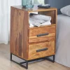 Nachttisch FineBuy Nachtkommode Boxspringbett Massivholz 40x35x66 cm Schubladen