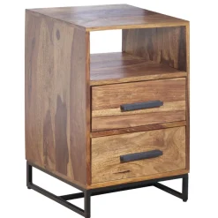 Nachttisch FineBuy Nachtkommode Boxspringbett Massivholz 40x35x66 cm Schubladen