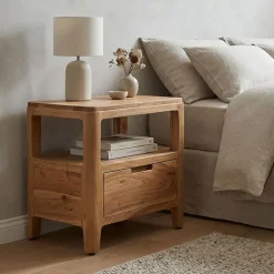 Nachttisch Massivholz Nachtkonsole Schublade Nachtkästchen Nachtschrank Modern
