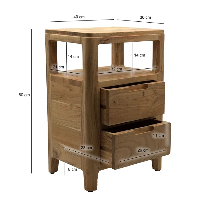 Nachttisch Massivholz Nachtkonsole Nachtkästchen Schublade Nachtschrank Modern