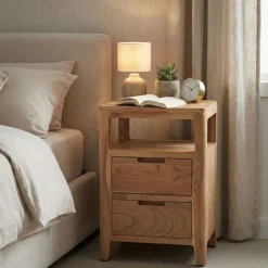 Nachttisch Massivholz Nachtkonsole Nachtkästchen Schublade Nachtschrank Modern