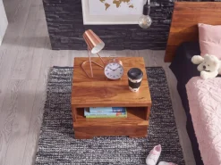 Nachttisch Massivholz Schublade & Ablage Flache Nachtkommode Futon Nachtkästchen