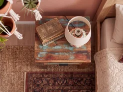 Nachttisch Massivholz Shabby Chic Schublade kleiner Beistelltisch Nachtkonsole