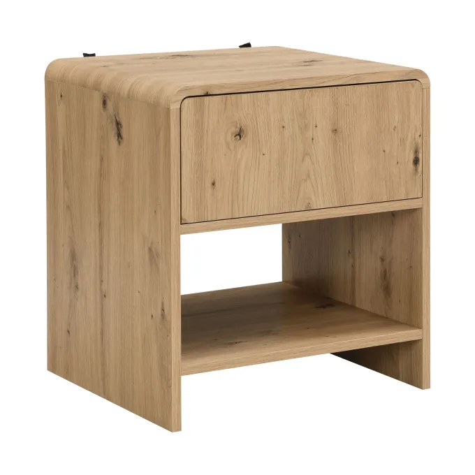 Nachttisch Nachtkommode Boxspringbett 50cm Eiche Dekor Schublade Stauraum Klein