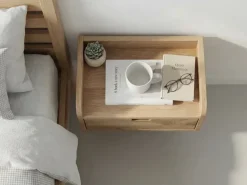 Nachttisch 45x30cm Massivholz Nachtkonsole Hängend mit Schublade schwebend
