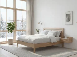 Nachttisch 45x30cm Massivholz Nachtkonsole Hängend mit Schublade schwebend