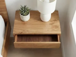 Nachttisch 50x35cm Massivholz Nachtkonsole Hängend mit Schublade schwebend