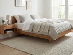 Nachttisch 50x35cm Massivholz Nachtkonsole Hängend mit Schublade schwebend