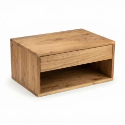 Nachttisch 50x35cm Massivholz Nachtkonsole Hängend mit Schublade schwebend