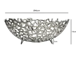 Obstschale Früchtekorb Aluminium Groß Schale 46cm Dekoschale Metall Obstkorb