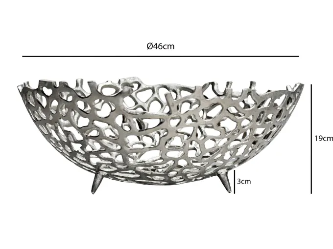 Obstschale Früchtekorb Aluminium Groß Schale 46cm Dekoschale Metall Obstkorb