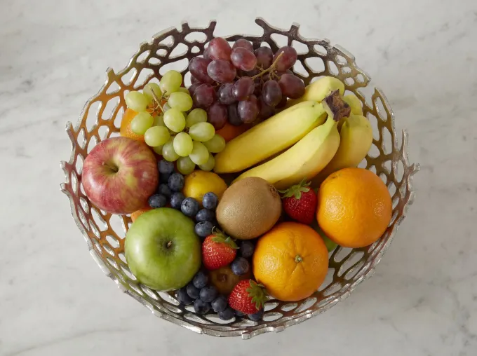 Obstschale Früchtekorb Aluminium Groß Schale 46cm Dekoschale Metall Obstkorb