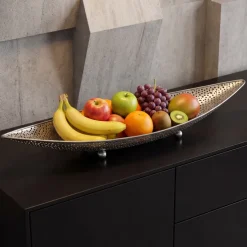 Obstschale Früchtekorb Metall Groß Schale 60cm Dekoschale Metall Obstkorb Oval
