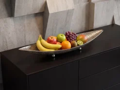 Obstschale Früchtekorb Metall Groß Schale 60cm Dekoschale Metall Obstkorb Oval