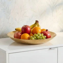 Obstschale Früchteschale Aluminium Gold Schale Rund Hammerschlag Metall Obstkorb