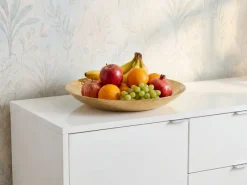 Obstschale Früchteschale Aluminium Gold Schale Rund Hammerschlag Metall Obstkorb