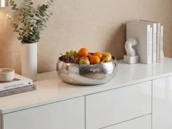 Obstschale Früchteschale Aluminium Rund Schale 35cm Hammerschlag Metall Obstkorb