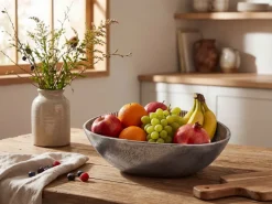 Obstschale Früchteschale Aluminium Schale 40cm Dekoschale Metall Obstkorb Oval