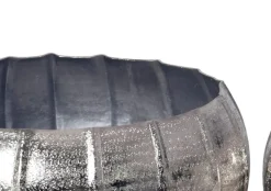 Pflanzgefäß 2er Set FineBuy Metall Schale Deko Blumentopf Rund Hammerschlag