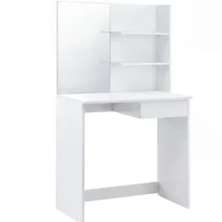 Schminktisch 75cm Kosmetiktisch Frisiertisch Weiß Spiegel Make-Up-Tisch Regal
