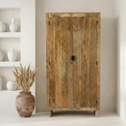 Schrank Mango Massivholz 180cm Massivholzschrank Kleiderschrank Mehrzweckschrank