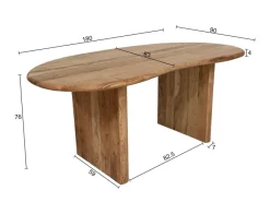 Schreibtisch 180 cm Massivholz Bürotisch Computertisch Nierenform Homeoffice