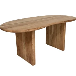Schreibtisch 180 cm Massivholz Bürotisch Computertisch Nierenform Homeoffice