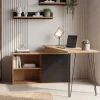 Schreibtisch 130cm Regal Eckschreibtisch L Form Computertisch Stauraum Holzoptik
